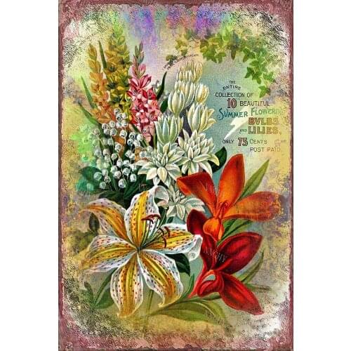 Aluminum Metal Reminder Tin Sign, Nursery Bulb Old-Fashioned Seed Packaging Metal Sign, Public Sign, Decorative Sign