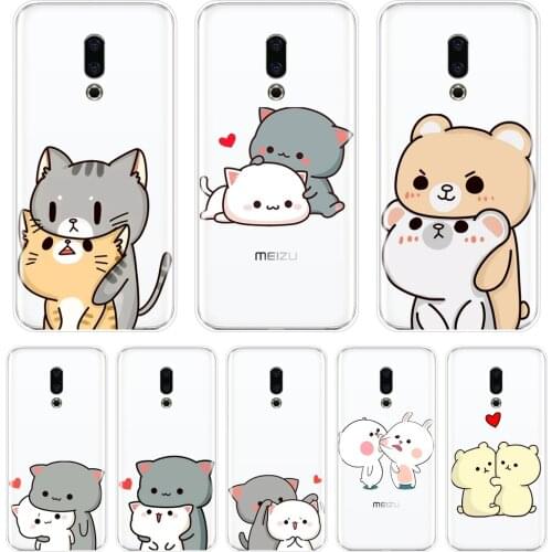 Phone Case For Meizu 16th 16x 15 Lite 16 Plus Kawaii Cute Cat Girl Silicone Soft Back Cover For Meizu Pro 6 7 Plus U10 U20 Case