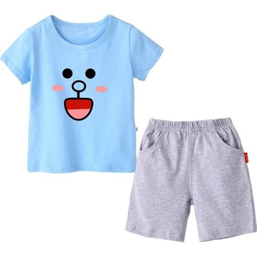 Kids Summer Clothes sets Baby Boy Cartoon Tops T-Shirt Character Shorts Outfits Set Sleepwears suits childrens set suit 2-10Y