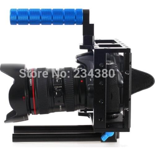 DSLR Camera Cage Top Handle 15MM Rod System For Video Camera 5D2 7D 60D Flash Speedlite Free Shipping+Tracking Numbe