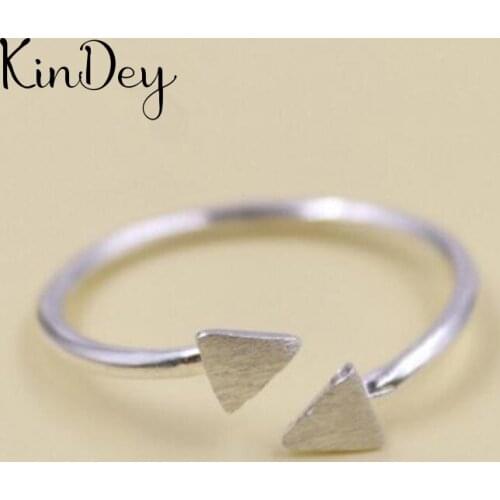 Korean Silver Color Triangle Rings For Women Engagement Jewelry Personality Exaggerated Girls Open Antique Finger Rings