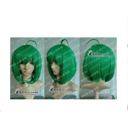 Hot heat resistant AA Party hair>>New wig Cosplay Macross RANKA Green Short Straight Wig