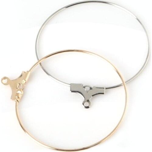 Hot Sale Iron 50pcs 30mm Jewelry Findings Charm earring Rings Earring Hoops Clasp for DIY Fashion Earring Crafts