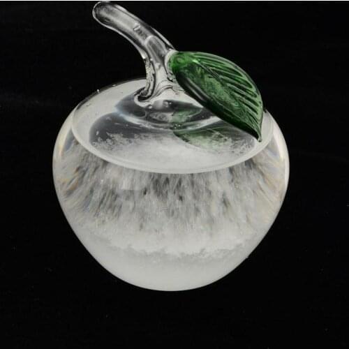Small Crystal Weather Forecast Bottle Glass Storm Bottle Storm Decoration Bottle Shape Apple Gift Office Bird
