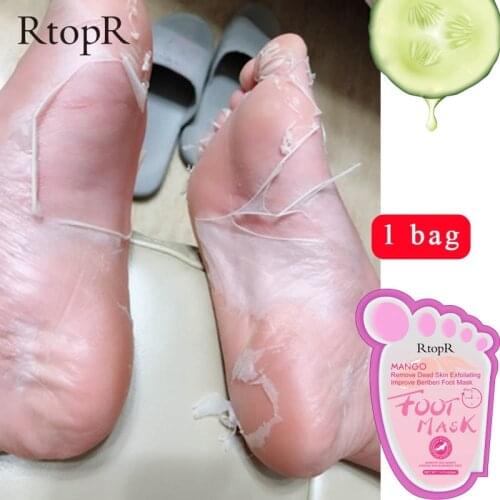 1pair Exfoliating Peel Foot Masks Soft Feet Callus Hard Dead Health Skin Care Mango soft nourishing foot mask Remove Dead Skin