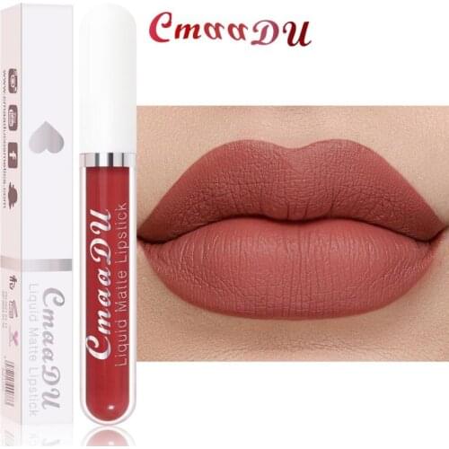 CmaaDu Matte Velvet Lip Gloss Waterproof Lasting Moisturizing 18 Color Lipstick makeup TSLM1