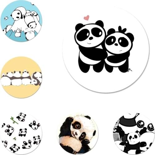 Lovely Interesting Pandas Icons Pins Badge Decoration Brooches Metal Badges For Clothes Backpack Decoration 58mm