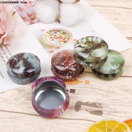 1PC Mini Elegant Flower Tin Box DIY Candle Jar Balm Round Empty Iron Box Portable Lipstick Zipper Cream Storage Box