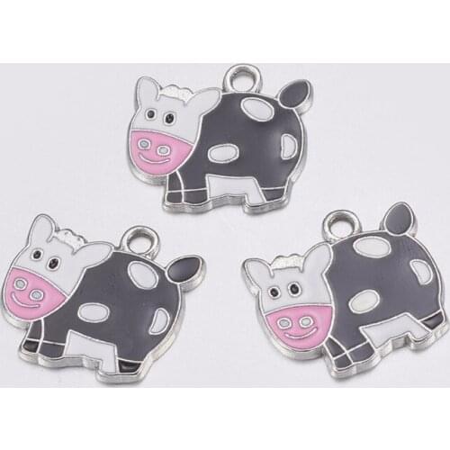 Dairy Cow DIY Hand Jewelry Alloy Mobile Phone Luggage Bag Accessories Can Be Made As Keychain Pendant
