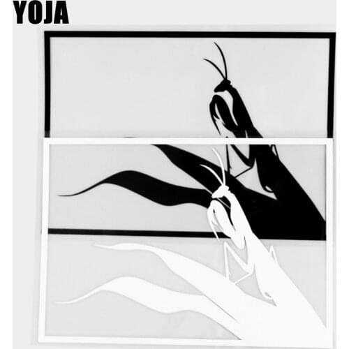 YOJA 17.5×12.4CM Cartoon Vinyl Decal Gorgeous Mantis Animals Car Stickers Black/Silver 19C-0492