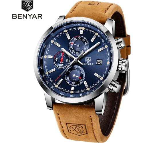 BENYAR 2020 quartz mens watches new top brand luxury watch men chronograph casual sport waterproof men wristwatch Reloj Hombres