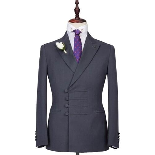 2020 Autumn England Gentleman Fashion Embroidered Mens Suit High-end Jacquard suit 2 pcs Wedding Prom Tuxedo Groom suit EU size