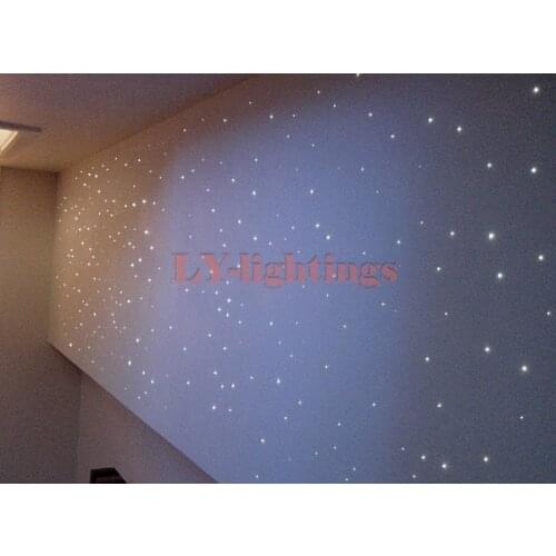 DIY optic fiber light kit 25w led light +250pcsx0.75mmx2.5m optical fibres RGB color change color remote star sky ceiling light