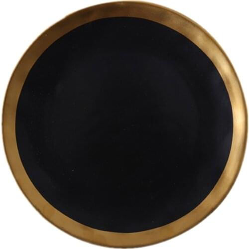 Ceramic Plate dish set Black Tableware Set Porcelain Service plate Kitchen Appliances Kitchen Supplie Rice Soup Bowl Dinnerware