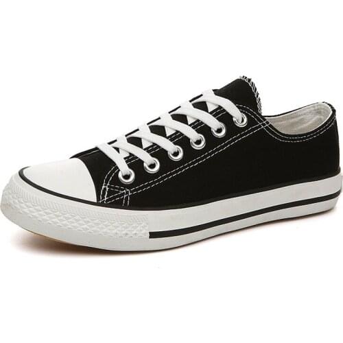 New Women Casual Shoes All-match Breathable Lace Up Low-Top Men Canvas Shoes Classic Solid Color Couples Casual Shoes Trend