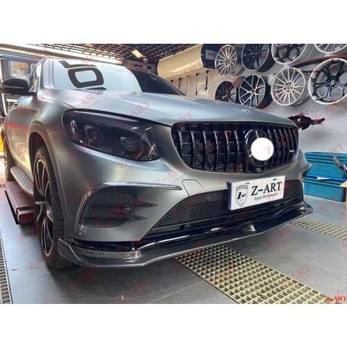 Z-ART carbon fiber front lip + front flap for GLC Coupe 2016-2019 carbon fiber front spoiler for GLC Coupe carbon front chin