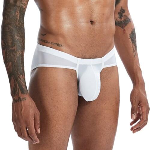 Men Bikini Style Jockstrap Briefs Hot Mesh Smooth Soft Breathable Underwear Gay Cock Pouch