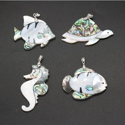 1pcs New Hot Natural Fish Tortoise Shape Shell Pendants for Women Animal Jewelry Accessory Necklaces Earring Girls Gift
