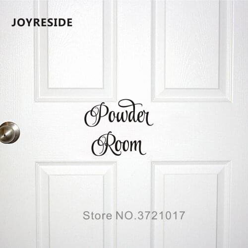 Powder Room Door Decal Home House Vinyl Doors Window Decal Powder Rooms Sign Stickers Art Design Home Decor Decoration M023