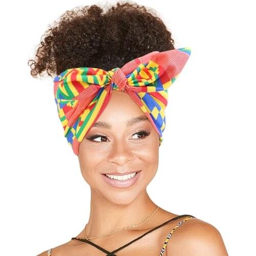 African Pattern Bow Headband Fashion Print Knot Women Headband Headwrap Twist Style Turban Headscarf Hair Accessories