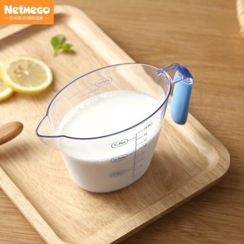 Transparent Measuring Cup Handle Silicone Flour Plastic Cup Scale Kitchen Multi Function Ferramentas Da Cozinha Bake Tool ED50LJ