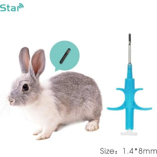RFID PET 1.4*8mm mini Animal Microchip pet Syringe FDX-B ISO11784/5 134.2khz RFID injector Pet chip tag for dogs cat fish turtle