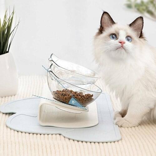Neck Brace Pet Bowl 15 Degree Tilted Dog Cat Feeder Food Water Bowls Neck Protection Feeding Device Puppy Pet Dog Supplies
