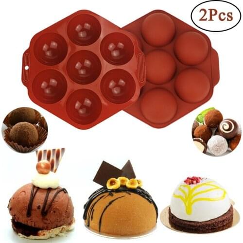 2 Pcs Half Ball Sphere Silicone Cake Mold Chocolate Cookie Dessert Candy Bake Mould DIY Baked Food Healthy Kitchen Tools