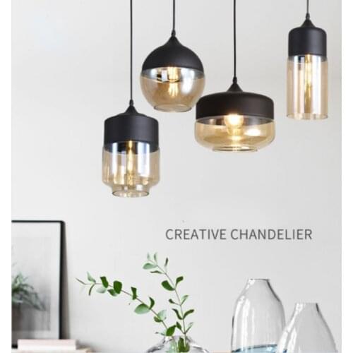 Modern simple LOFT lighting bar dining room living room personality creative bar glass chandelier room decoration lights living