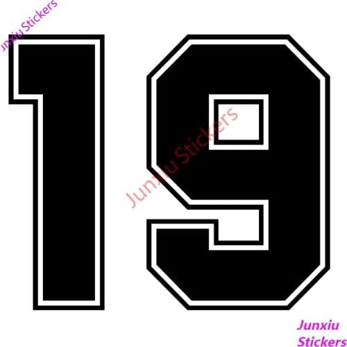 Reflective Racing Number 19 Car Sticker and Decals Styling for Bumper Window Laptop Other Vehicle Accessories KK 18*16cm