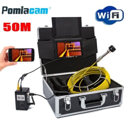 WP70 50M Wireless WiFi Pipe Inspection Video Camera 6.5/17mm/23mm Drain Sewer Pipeline Industrial Endoscope support Android/IOS