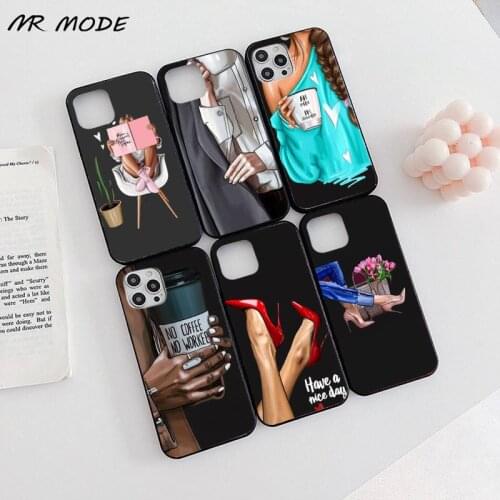 Fashion High heels Girl Flower Phone Case for iPhone 11 12 pro XS MAX 8 7 6 6S Plus X 5S SE 2020 XR Soft silicone Cover Shell