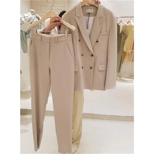 Fashion Pant Suits women spring New high quality Casual business suit Slim suit jacket + micro trousers two-piece suit women