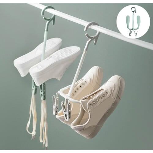 1Pc Creative Rotatable Shoes Hanger Outdoor Storage Drying Rack Windproof Hanging Footware Holder