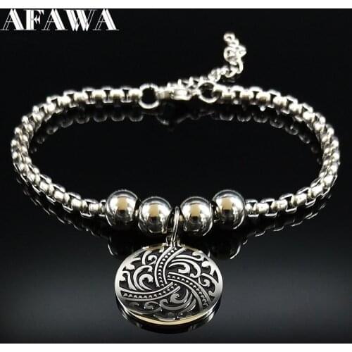 2021 Fashion Wave Stainless Steel Charms Bracelet for Women Silver Color Bracelets & Bangles Jewelry pulseras mujer B18313