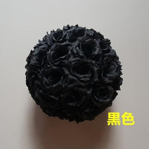30 colors 8"(20cm) Wedding Decorations Silk Kissing Pomander rose Flowers Balls Wedding bouquet Wedding Decoration Ball Black