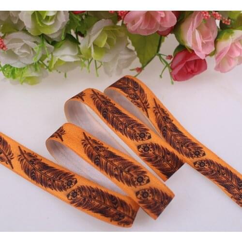 5/8 heat transfer feather fold over elastic