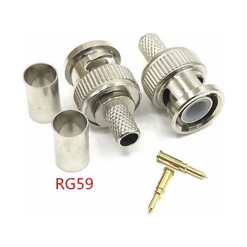 5set BNC Male Plug for 75-4 RG59 Coaxial Cable RG59 BNC Connector adapter