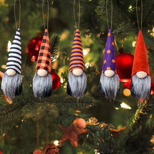 5pcs /set Halloween Decoration Faceless Gnome Pendant Doll Kids Toys Happy Halloween Party Decor Halloween Ornaments Prop