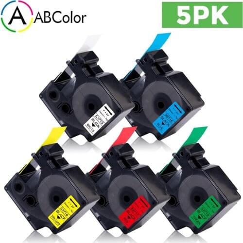 5PK 24mm 53713 Tape For Dymo D1 Label Tape 53713 53716 53717 53718 53719 Printing Ribbon For DYMO Printer LabelManager 400 450