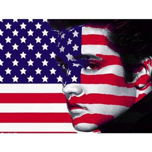 5D DIY Elvis Diamond Painting Military American Flag Diamond Mosaic Embroidery Souvenir Gift Kits Rhinestone Art Picture