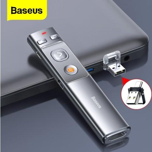 Baseus Wireless Presenter 2.4GHz USB Type C Laser Pointer RF Remote Control Presenter Pen For Powerpoint PPT Slide Presentation