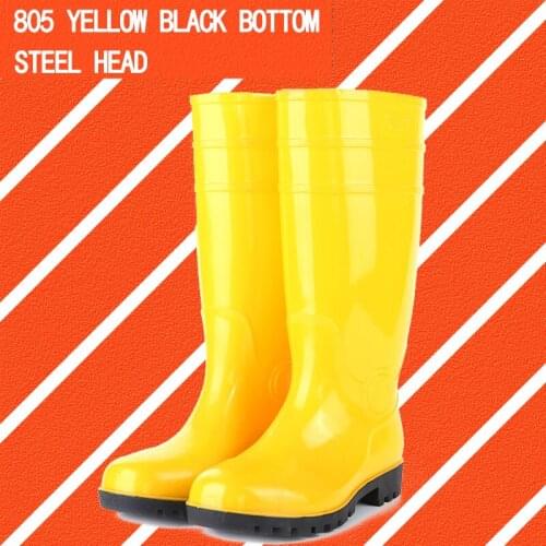 PVC Boots Workplace Kitchen Waterproof Anti-skip Anti-oil Labor Shoes Male Rainy Car Washing Mens Shoes