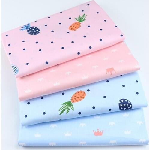 Cotton Fabric The Cloth Patchwork Fabrics By The Meter Fabric For Needlework Patchwork Accessories Fruit Pineapple 50*160cm D20