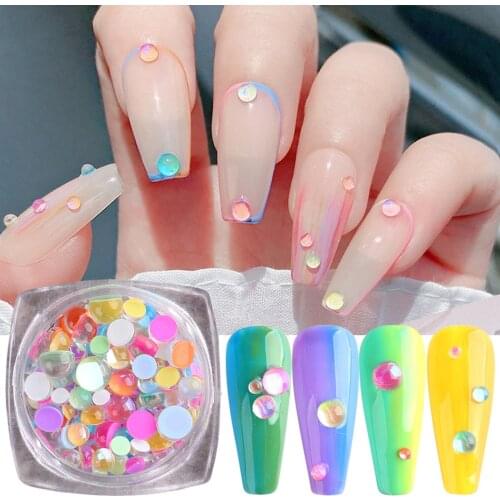 Crystal Rhinestones Nail Art Decorations Mermaid Aurora Nail Beads Stones Jewelry Charms Gems for Manicure Accessoires TRLR01-09