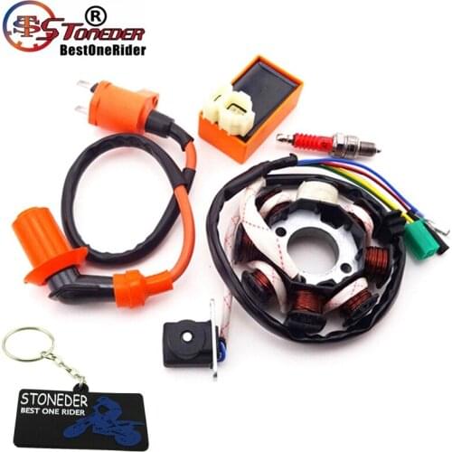STONEDER Ignition Coil 6 Pins AC CDI Box A7TC Spark Plug Magneto Stator For Chinese GY6 125cc 150cc Moped Scooter