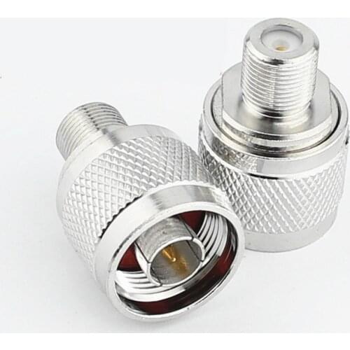 2PCS N Male Plug to F Female Jack RF Coaxial Adapter Connector Copper Core Low Loss