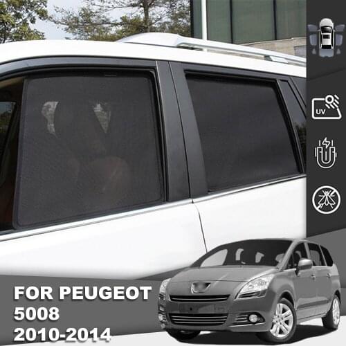 Magnetic Car Sunshade Front Windshield Door Mesh Frame Curtain For Peugeot 5008 2009-2016 Auto Side Window Sun Shade Protector