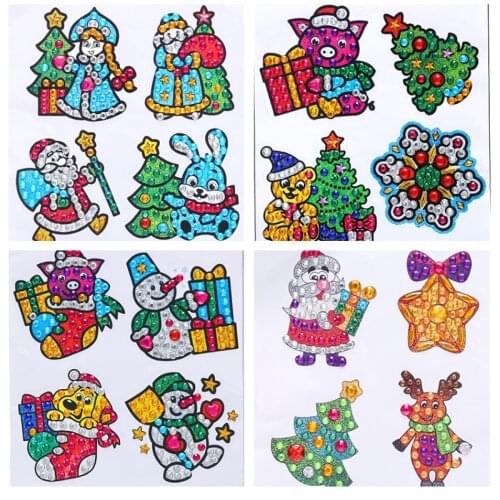 5D DIY Diamond Painting Kits for Kids Cartoon Theme Stick Paint with Diamonds by Numbers Kit Shine Sparkle Mosaic Stickers