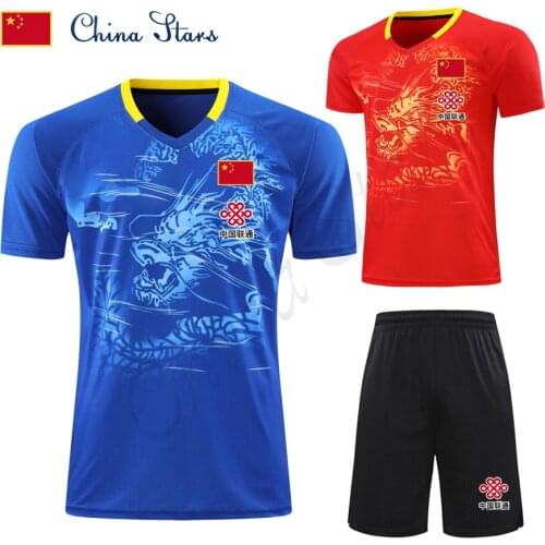 2021 New Season Flag CHINA Dragon Table Tennis Jersey Sets Men Women, Girls ping pong Suits, PingPong clothes Kit tennis Shirts